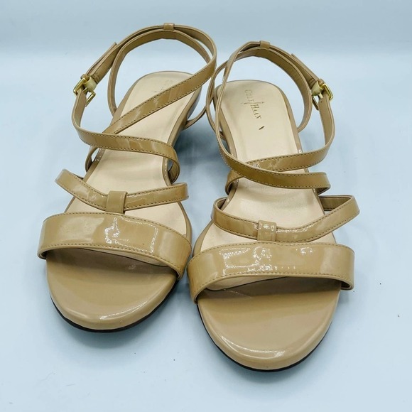 Cole Haan Tan Snakeskin Wedge Sandals - Picture 2 of 8
